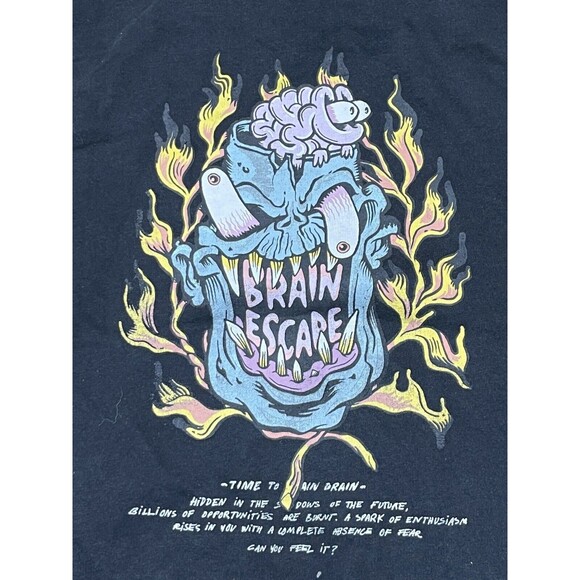 ZARA HOODIE Men M Cotton Knit Pullover ROCK METAL GOTH @N5 - Picture 3 of 4